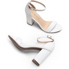 image:imageDREAM PAIRS Heels for Women Chunky Block Heel Open Toe Ankle Strap 35 Inch Heeled Sandals for Party Date WeddingWhite