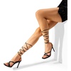 image:imageDREAM PAIRS Heels for Women Strappy High Stiletto Lace Up Heeled Sandals Square Open Toe Heels for Prom Party DatingBlackpu