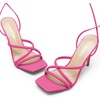 image:imageDREAM PAIRS Heels for Women Strappy High Stiletto Lace Up Heeled Sandals Square Open Toe Heels for Prom Party DatingHot Pinkpu