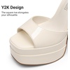 image:imageDREAM PAIRS High Heels Chunky Block Platform Heels for Women Ankle Strap Sexy Open Square Toe Heels Dressy Pumps SandalsBeigepat