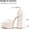 image:imageDREAM PAIRS High Heels Chunky Block Platform Heels for Women Ankle Strap Sexy Open Square Toe Heels Dressy Pumps SandalsBeigepat