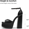 image:imageDREAM PAIRS High Heels Chunky Block Platform Heels for Women Ankle Strap Sexy Open Square Toe Heels Dressy Pumps SandalsBlack