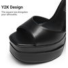 image:imageDREAM PAIRS High Heels Chunky Block Platform Heels for Women Ankle Strap Sexy Open Square Toe Heels Dressy Pumps SandalsBlack
