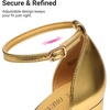 image:imageDREAM PAIRS High Heels Chunky Block Platform Heels for Women Ankle Strap Sexy Open Square Toe Heels Dressy Pumps SandalsGold