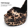 image:imageDREAM PAIRS High Heels Chunky Block Platform Heels for Women Ankle Strap Sexy Open Square Toe Heels Dressy Pumps SandalsLeopard