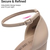 image:imageDREAM PAIRS High Heels Chunky Block Platform Heels for Women Ankle Strap Sexy Open Square Toe Heels Dressy Pumps SandalsNude