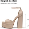 image:imageDREAM PAIRS High Heels Chunky Block Platform Heels for Women Ankle Strap Sexy Open Square Toe Heels Dressy Pumps SandalsNude