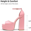 image:imageDREAM PAIRS High Heels Chunky Block Platform Heels for Women Ankle Strap Sexy Open Square Toe Heels Dressy Pumps SandalsPinkpat
