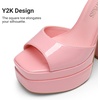 image:imageDREAM PAIRS High Heels Chunky Block Platform Heels for Women Ankle Strap Sexy Open Square Toe Heels Dressy Pumps SandalsPinkpat