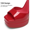 image:imageDREAM PAIRS High Heels Chunky Block Platform Heels for Women Ankle Strap Sexy Open Square Toe Heels Dressy Pumps SandalsRedpat