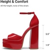 image:imageDREAM PAIRS High Heels Chunky Block Platform Heels for Women Ankle Strap Sexy Open Square Toe Heels Dressy Pumps SandalsRedpat