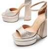 image:imageDREAM PAIRS High Heels Chunky Block Platform Heels for Women Ankle Strap Sexy Open Square Toe Heels Dressy Pumps SandalsRose Goldrhinestone