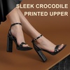 image:imageDREAM PAIRS High Heels Chunky Block Square Toe Heels for Women Dressy Open Toe Heel SandalsSize 7BlackSDHS2207W