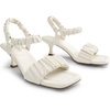 image:imageDREAM PAIRS Kitten Heels for Women Comfortable Low Heels Sandals Suqare Open Toe Cute Wedding Party Evening Prom Dance Strap Dress Pump Sandals ShoesWhite