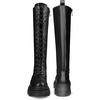 image:imageDREAM PAIRS Knee High Boots Women Fashion Combat Boots Chunky Platform Lace Up Lug Sole Boots For WomenBlackPu