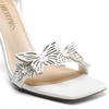 image:imageDREAM PAIRS Lace Up High Shoes Stilletos Sandals for Women Strappy Gladiator Open Square Toe Fashion Dressy Sandals Wedding Bridal Pumps Sandals ShoesWhitepu