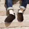 image:imageDREAM PAIRS Mens Fuzzy Cozy Slippers Genuine Suede Indoor Outdoor Home Comfy Winter Slip On Cute Warm Memory Foam Furry Shoes FuzzyEasyBrown
