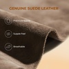 image:imageDREAM PAIRS Mens Fuzzy Cozy Slippers Genuine Suede Indoor Outdoor Home Comfy Winter Slip On Cute Warm Memory Foam Furry Shoes FuzzyEasyBrown