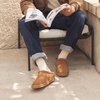 image:imageDREAM PAIRS Mens Fuzzy Cozy Slippers Genuine Suede Indoor Outdoor Home Comfy Winter Slip On Cute Warm Memory Foam Furry Shoes FuzzyEasyChestnut