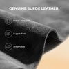 image:imageDREAM PAIRS Mens Fuzzy Cozy Slippers Genuine Suede Indoor Outdoor Home Comfy Winter Slip On Cute Warm Memory Foam Furry Shoes FuzzyEasyGrey