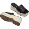 image:imageDREAM PAIRS Platform Espadrille Sandals for Women Wedges Slides Slip on Bohemia Sandals Flatform Open Toe Beach Sandals Dressy Outdoor Summer ShoesBlack