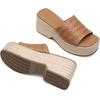 image:imageDREAM PAIRS Platform Espadrille Sandals for Women Wedges Slides Slip on Bohemia Sandals Flatform Open Toe Beach Sandals Dressy Outdoor Summer ShoesBrown