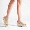 image:imageDREAM PAIRS Platform Espadrille Sandals for Women Wedges Slides Slip on Bohemia Sandals Flatform Open Toe Beach Sandals Dressy Outdoor Summer ShoesNude