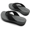 image:imageDREAM PAIRS Platform Flip Flops for Women Cushioned Thong Sandals with Soft Eva Foam Insole Lightweight Lycra fabric Comfort Dressy Slides Slippers for Summer BeachBlackGrey
