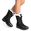 image:imageDREAM PAIRS Snow Winter Boots for Women Resistant Warm MidCalf Boots Faux Fur Lined Lace Up Antislip Outdoor Hiking BootiesBlack