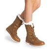 image:imageDREAM PAIRS Snow Winter Boots for Women Resistant Warm MidCalf Boots Faux Fur Lined Lace Up Antislip Outdoor Hiking BootiesTan
