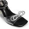 image:imageDREAM PAIRS Stiletto Bow Heels for Women Strappy Sparkly Rhinestone Square Toe Clear Crystal High Sandals for Party WeddingBlackpu