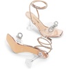 image:imageDREAM PAIRS Stiletto Bow Heels for Women Strappy Sparkly Rhinestone Square Toe Clear Crystal High Sandals for Party WeddingRose Goldpu