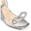 image:imageDREAM PAIRS Stiletto Bow Heels for Women Strappy Sparkly Rhinestone Square Toe Clear Crystal High Sandals for Party WeddingSilverpu