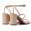 image:imageDREAM PAIRS Women Heels Chunky Square Open Toe Strappy Ankle Strap Block High Heeled Sandals for Dressy Wedding Comfortable ShoesNude