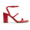 image:imageDREAM PAIRS Women Heels Chunky Square Open Toe Strappy Ankle Strap Block High Heeled Sandals for Dressy Wedding Comfortable ShoesRed