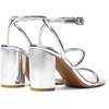 image:imageDREAM PAIRS Women Heels Chunky Square Open Toe Strappy Ankle Strap Block High Heeled Sandals for Dressy Wedding Comfortable ShoesSilverpat