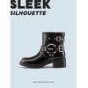 image:imageDREAM PAIRS Womens Ankle Boots Fashion Buckles Square Toe Motorcycle Riding Biker Boots Low Chunky Heel Fall Booties Shoes