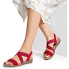 image:imageDREAM PAIRS Womens Ankle Strap Low Wedge SandalsRed