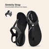 image:imageDREAM PAIRS Womens Arch Support TStrap Sandals Comfortable Orthotic Flat Sandals Thong Sandals for Casual Summer WalkingAll Black