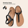 image:imageDREAM PAIRS Womens Arch Support TStrap Sandals Comfortable Orthotic Flat Sandals Thong Sandals for Casual Summer WalkingBlack
