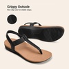 image:imageDREAM PAIRS Womens Arch Support TStrap Sandals Comfortable Orthotic Flat Sandals Thong Sandals for Casual Summer WalkingBlack