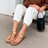 image:imageDREAM PAIRS Womens Arch Support TStrap Sandals Comfortable Orthotic Flat Sandals Thong Sandals for Casual Summer WalkingTan