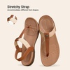 image:imageDREAM PAIRS Womens Arch Support TStrap Sandals Comfortable Orthotic Flat Sandals Thong Sandals for Casual Summer WalkingTan