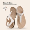 image:imageDREAM PAIRS Womens Arch Support TStrap Sandals Comfortable Orthotic Flat Sandals Thong Sandals for Casual Summer WalkingWhite
