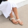 image:imageDREAM PAIRS Womens Arch Support TStrap Sandals Comfortable Orthotic Flat Sandals Thong Sandals for Casual Summer WalkingWhite