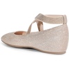 image:imageDREAM PAIRS Womens Ballet Flats Comfortable SlipOn Square Toe Dress Shoes with Elastic Ankle StrapsGoldglitter