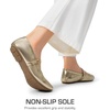 image:imageDREAM PAIRS Womens Ballet Flats Foldable Square Toe Mary Jane Flats Comfortable Slip On Dress Shoes Business Casual Work Mary Jane ShoesGold