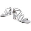 image:imageDREAM PAIRS Womens Block Chunky Heels Sandals Open Toe Ankle Strappy Comfortable Dressy Sandals for Bridal Wedding Prom Party with Adjustable Cross StrapSilverGlitter