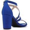 image:imageDREAM PAIRS Womens Block Chunky Heels Sandals Open Toe Ankle Strappy Comfortable Dressy Sandals for Bridal Wedding Prom Party with Adjustable Cross StrapRoyalBlueSuede