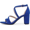 image:imageDREAM PAIRS Womens Block Chunky Heels Sandals Open Toe Ankle Strappy Comfortable Dressy Sandals for Bridal Wedding Prom Party with Adjustable Cross StrapRoyalBlueSuede